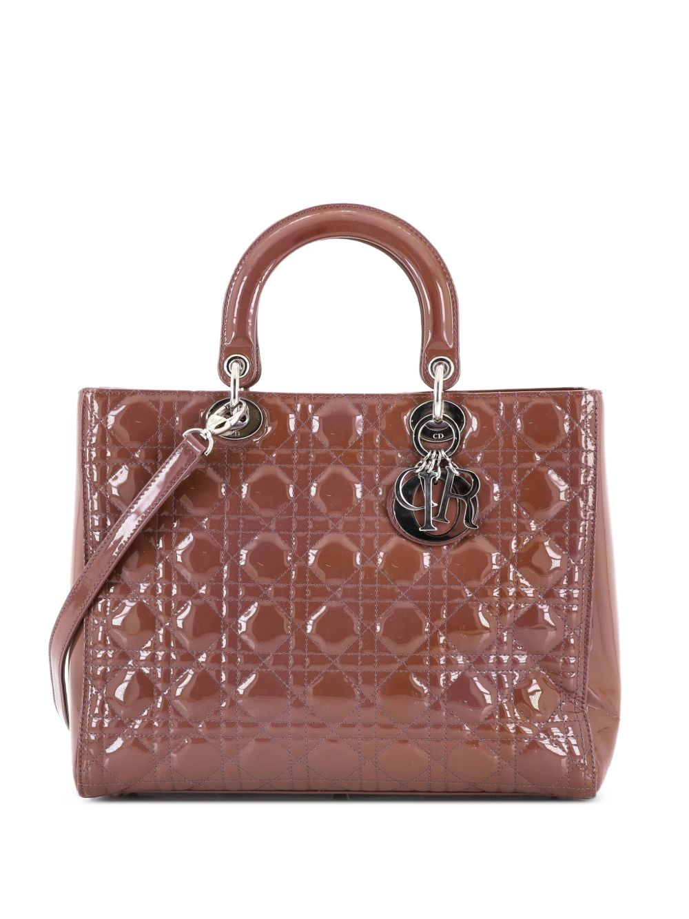 Lady Dior Bag Cannage Quilt Patent Large satchel