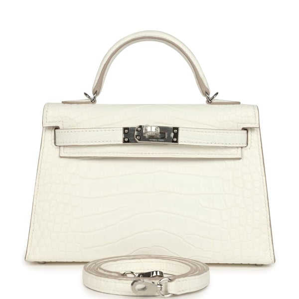 Hermes Hermes Kelly Sellier 20 Chantilly Matte Alligator Palladium Hardware