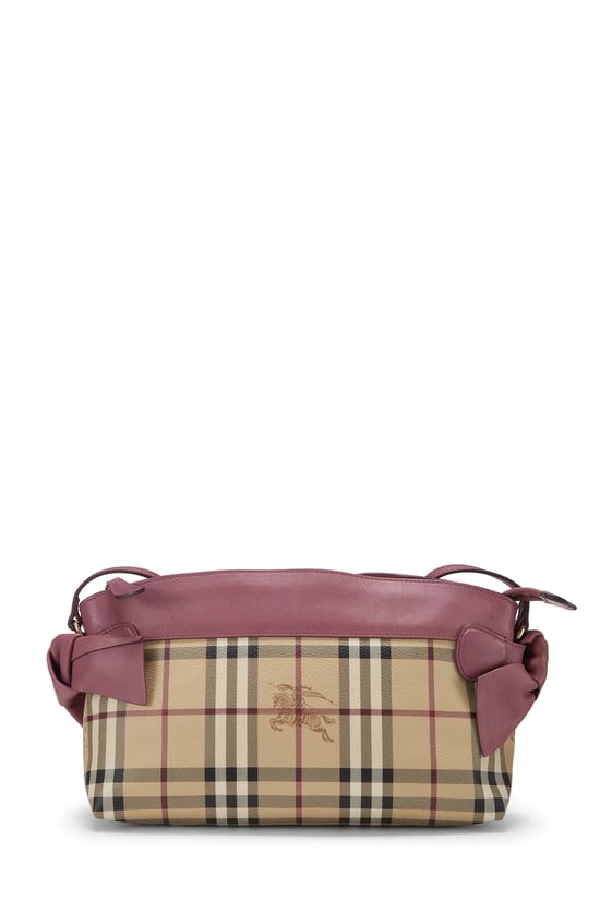 Pink Haymarket Coated Canvas Bow Tie Crossbody
