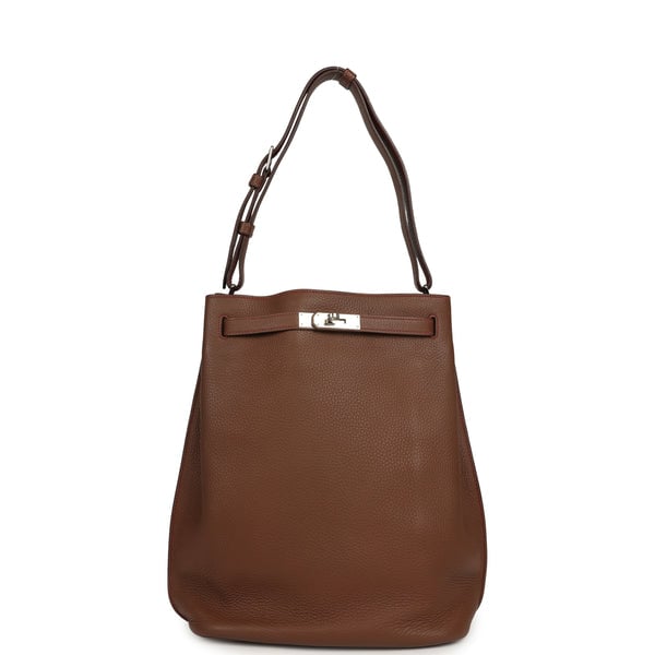 Pre-owned Hermes So Kelly 26 Alezan Verso Togo Palladium Hardware