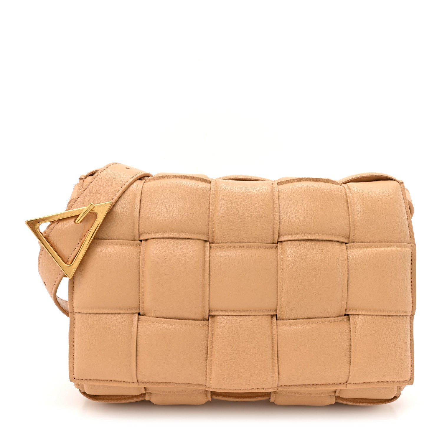 Bottega Veneta Nappa Maxi Intreccio Padded Cassette Crossbody Bag Almond