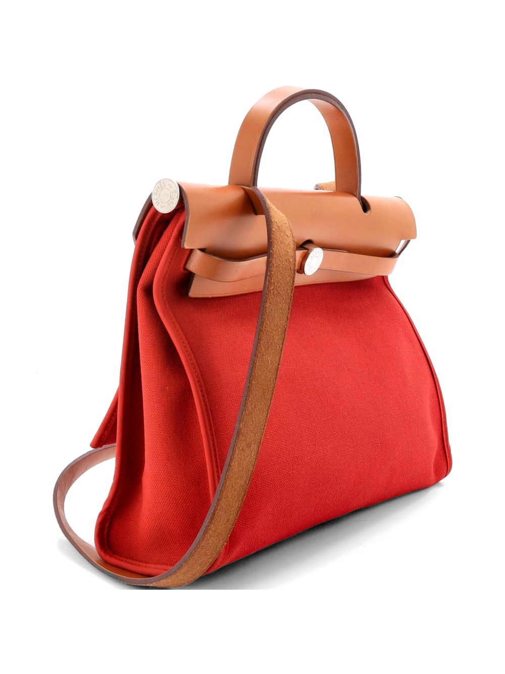 Hermes Herbag Zip Leather and Toile 31 shoulder bag