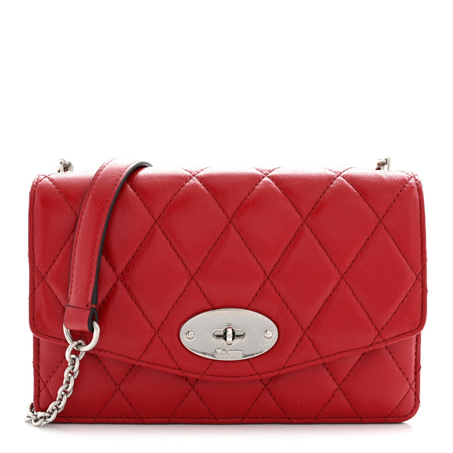 Mulberry Shiny Buffalo Quilted Darley Shoulder Bag Red