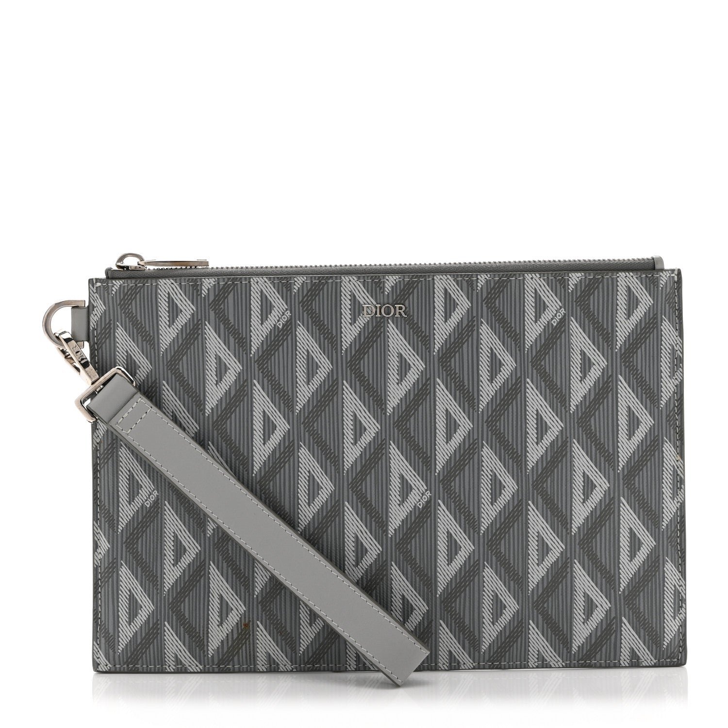 Christian Dior Coated Canvas CD Diamond Pouch Grey