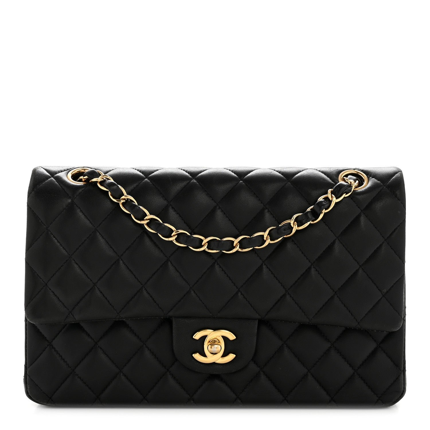 Chanel Lambskin Quilted Medium Double Flap Black