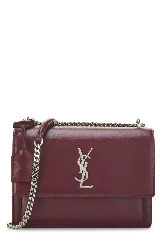 Burgundy Calfskin Leather Sunset Medium