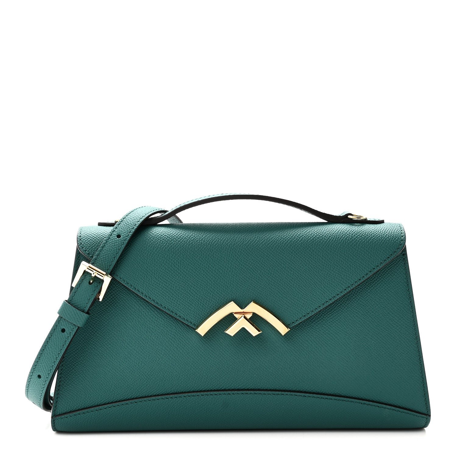 Moynat Carat Calfskin Gabrielle Clutch Emerald