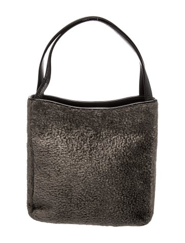 Fur Top Handle Bag