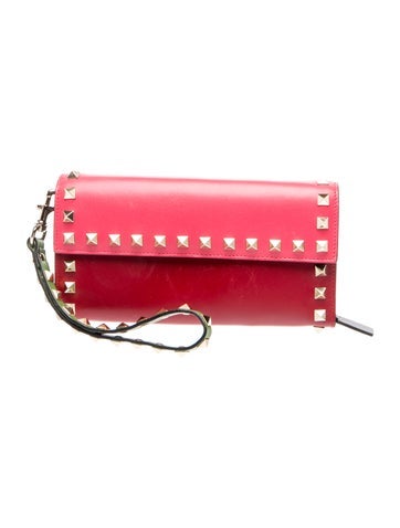 Valentino Rockstud Rockstud Zip-Around Continental Wristlet Wallet