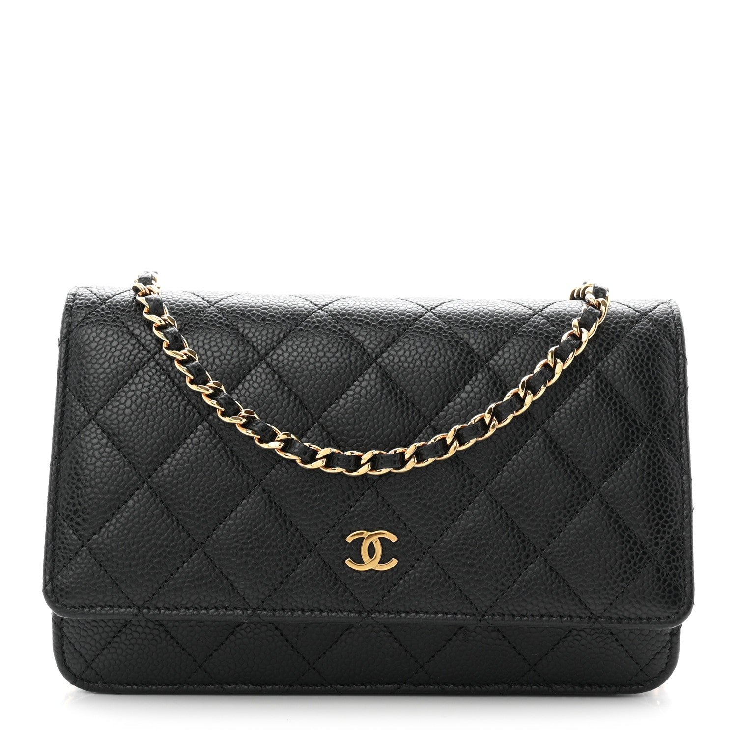 Chanel Caviar Quilted Wallet On Chain WOC Black