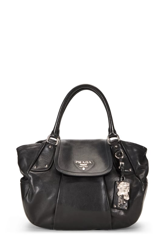 Black Calfskin Convertible Handbag