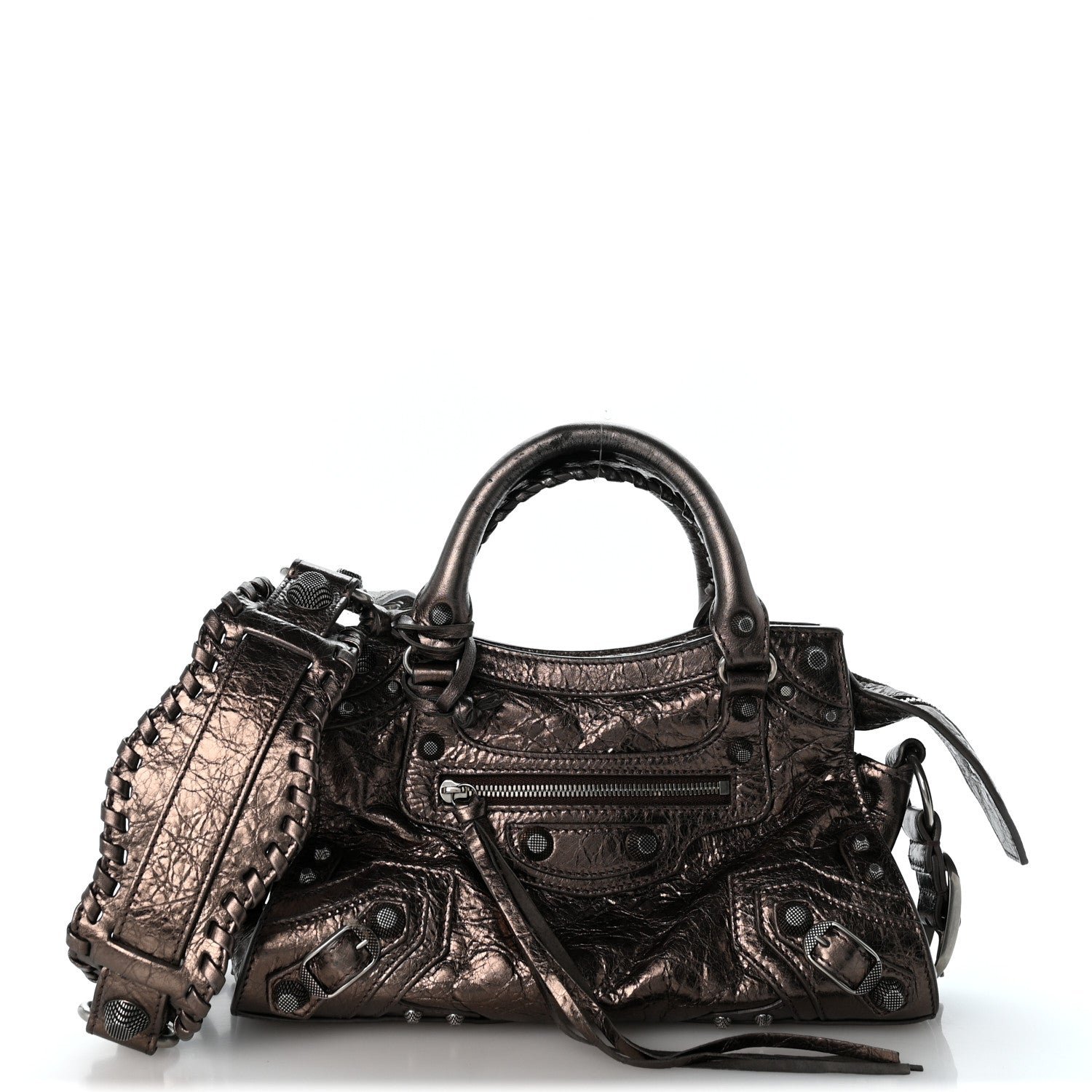 Balenciaga Metallic Agneau Arena Neo Cagole City Dark Bronze