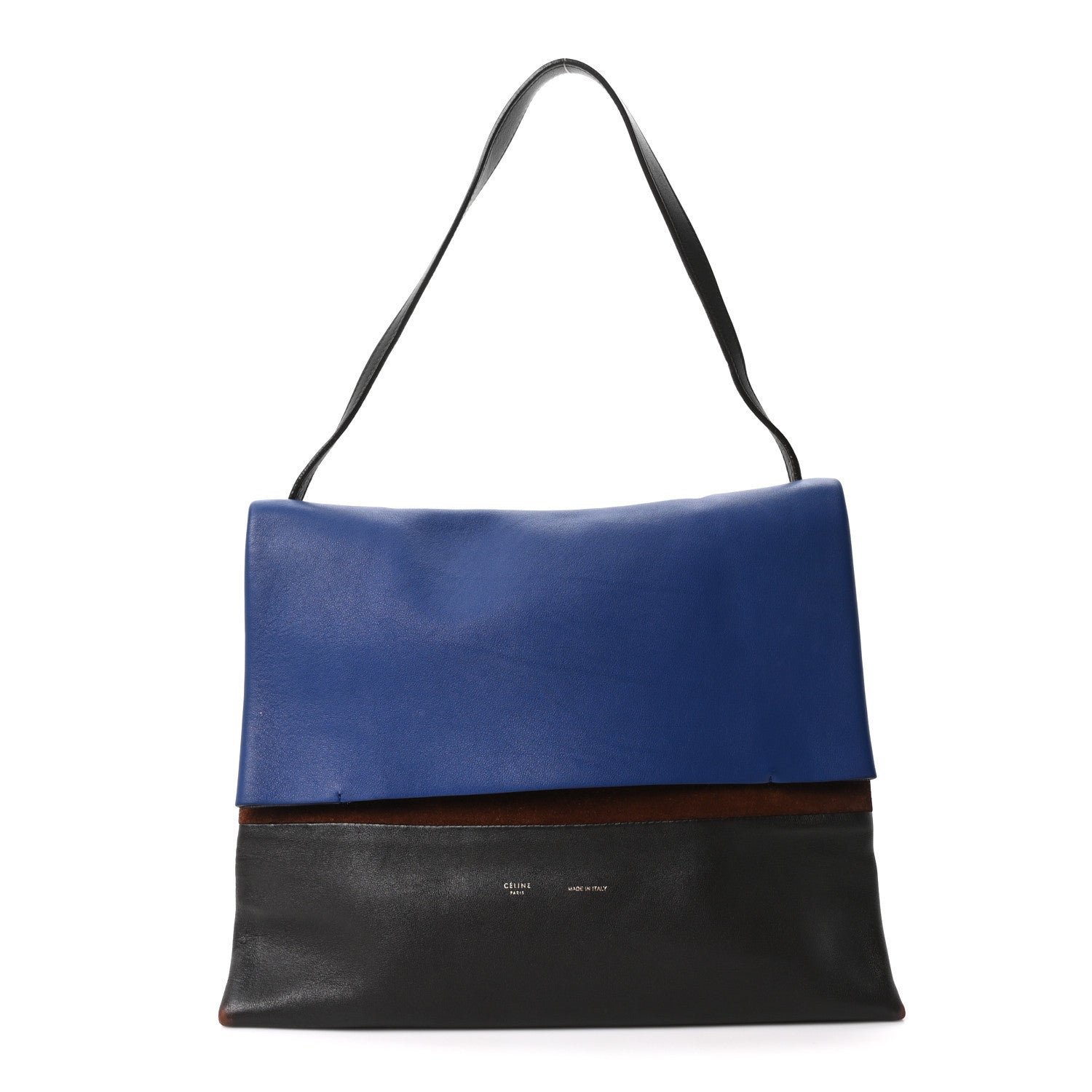 Celine Calfskin Suede All Soft Shoulder Bag Indigo