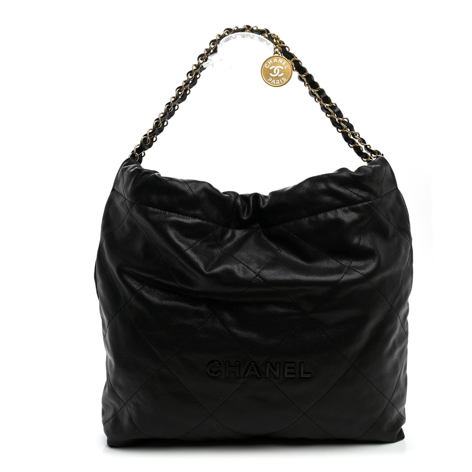 Chanel Shiny Caviar Quilted Monochrome Chanel 22 Black