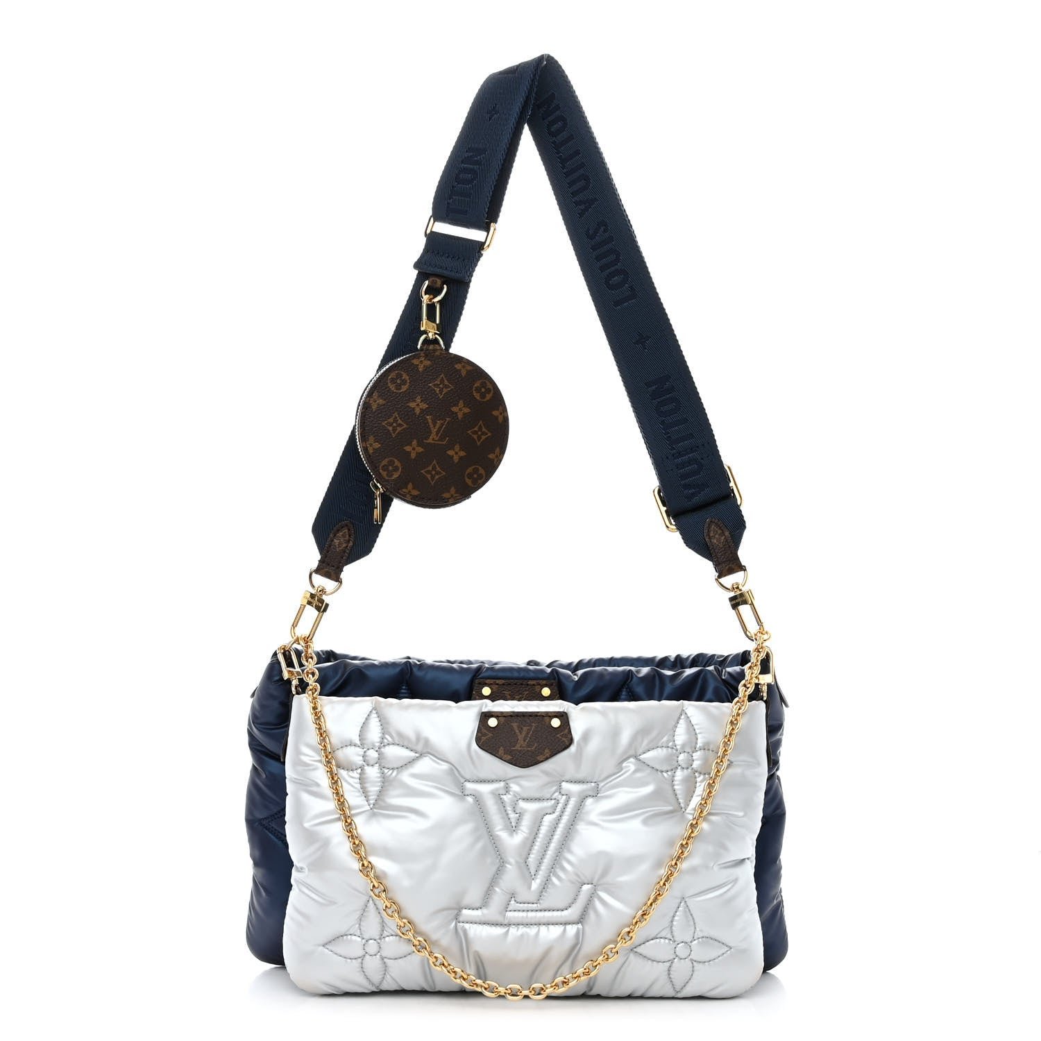 Louis Vuitton Econyl Monogram Pillow Maxi Multi Pochette Accessories Navy Silver