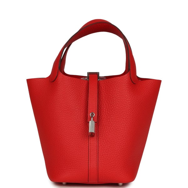 Hermes Hermes Picotin Lock 18 Rouge Radieux Clemence Palladium Hardware