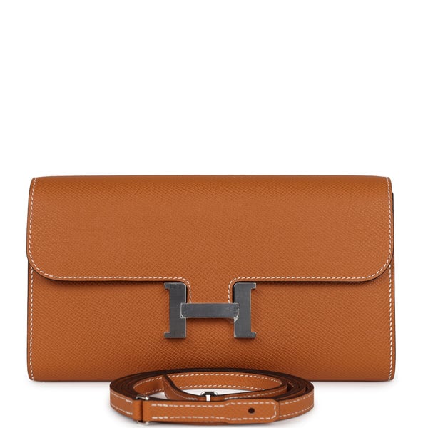Hermes Hermes Constance To Go Wallet Toffee Epsom Palladium Hardware