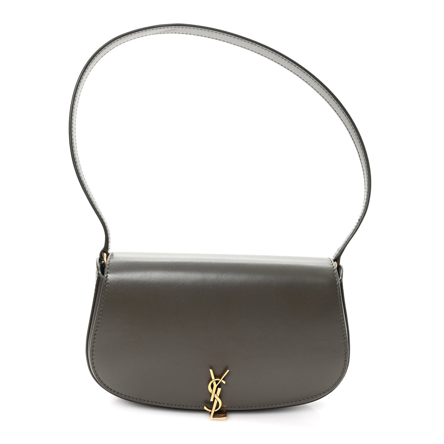 Saint Laurent Box Calfskin Mini Voltaire Shoulder Bag Deep Musk