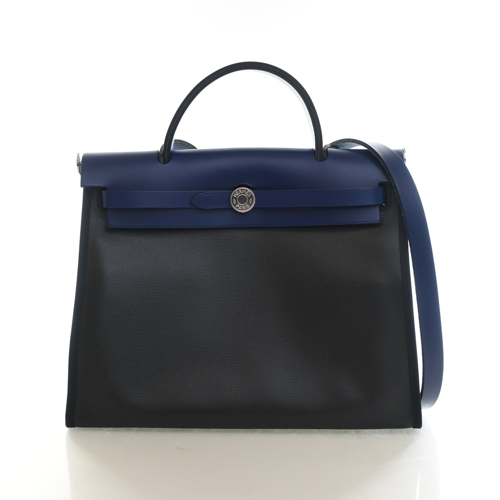 Hermes Noir Toile Herbag Zip 31