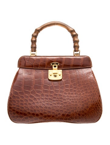 Crocodile Top Handle Bag Large
