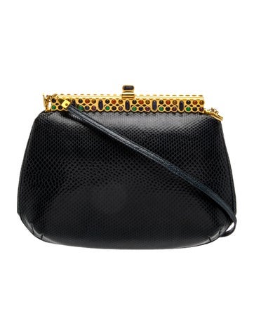 Embossed Leather Evening Bag