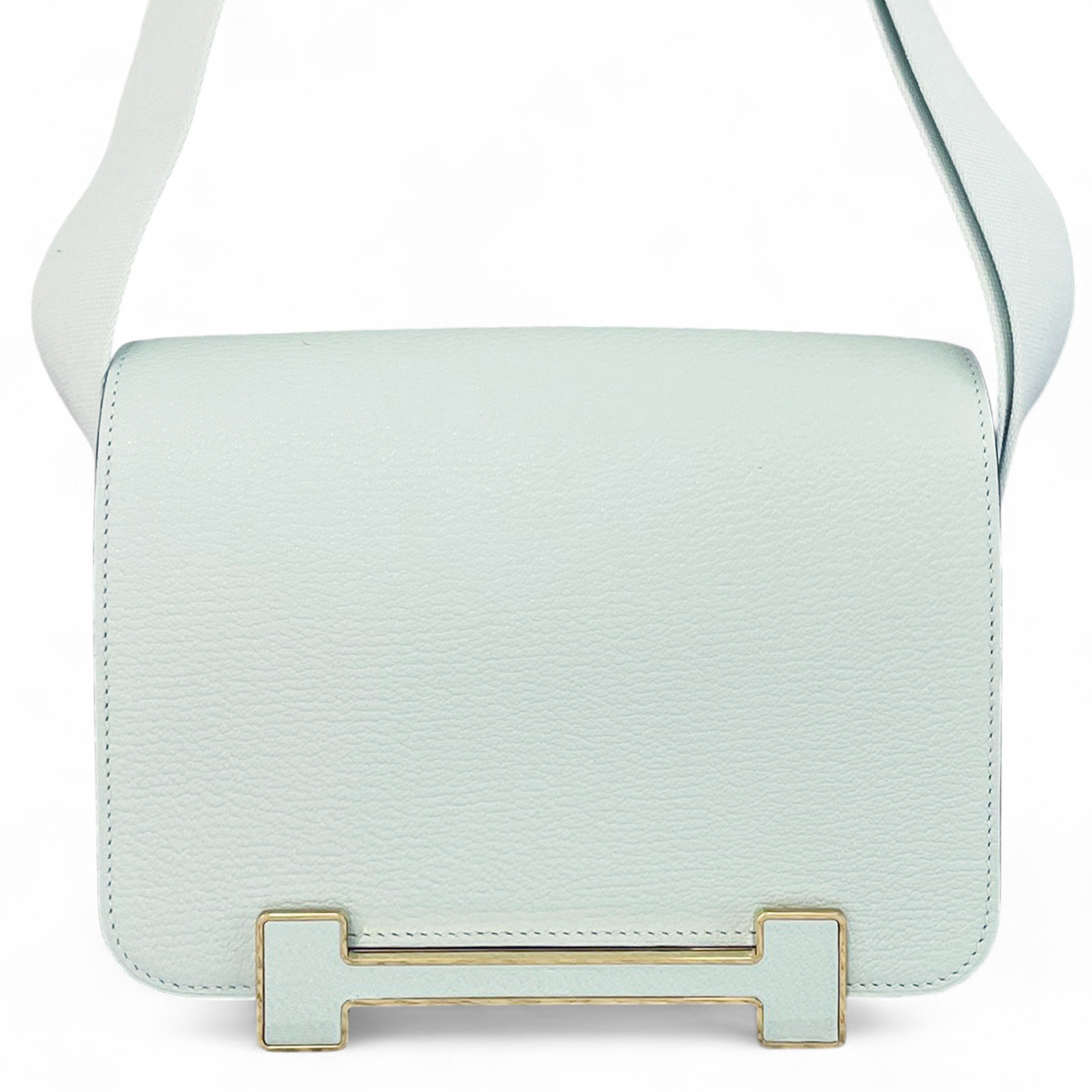 Unused ( Rank NS ) HERMÈS Geta Vert Fizz (0S) Chevre Gold hardware B (2023)