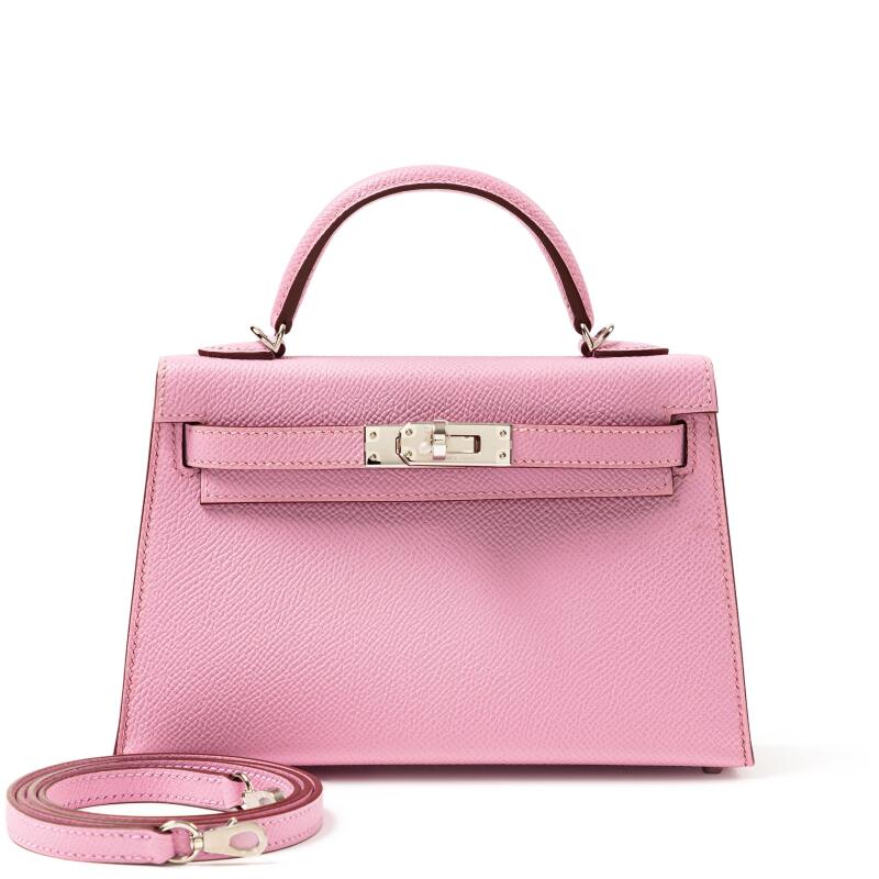 Hermes Mauve Sylvestre Mini Kelly II Palladium Hardware, 2025