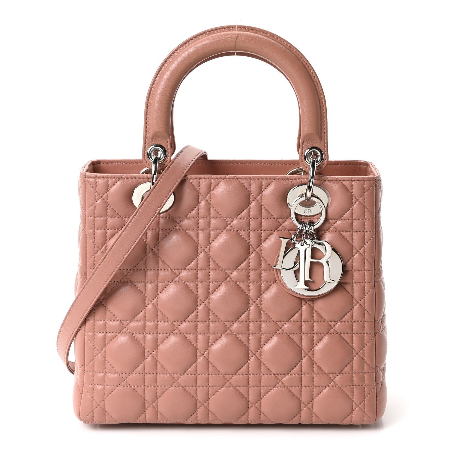 Dior Lambskin Cannage Medium Lady Dior Bois de Rose