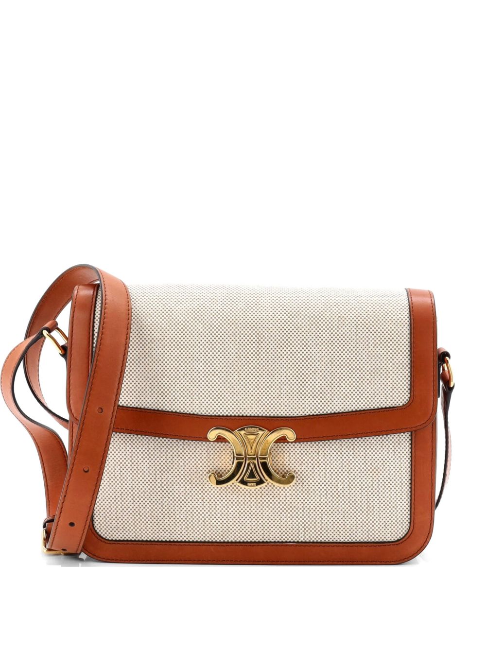 Triomphe Shoulder Bag Canvas with Leather Medium crossbody bag