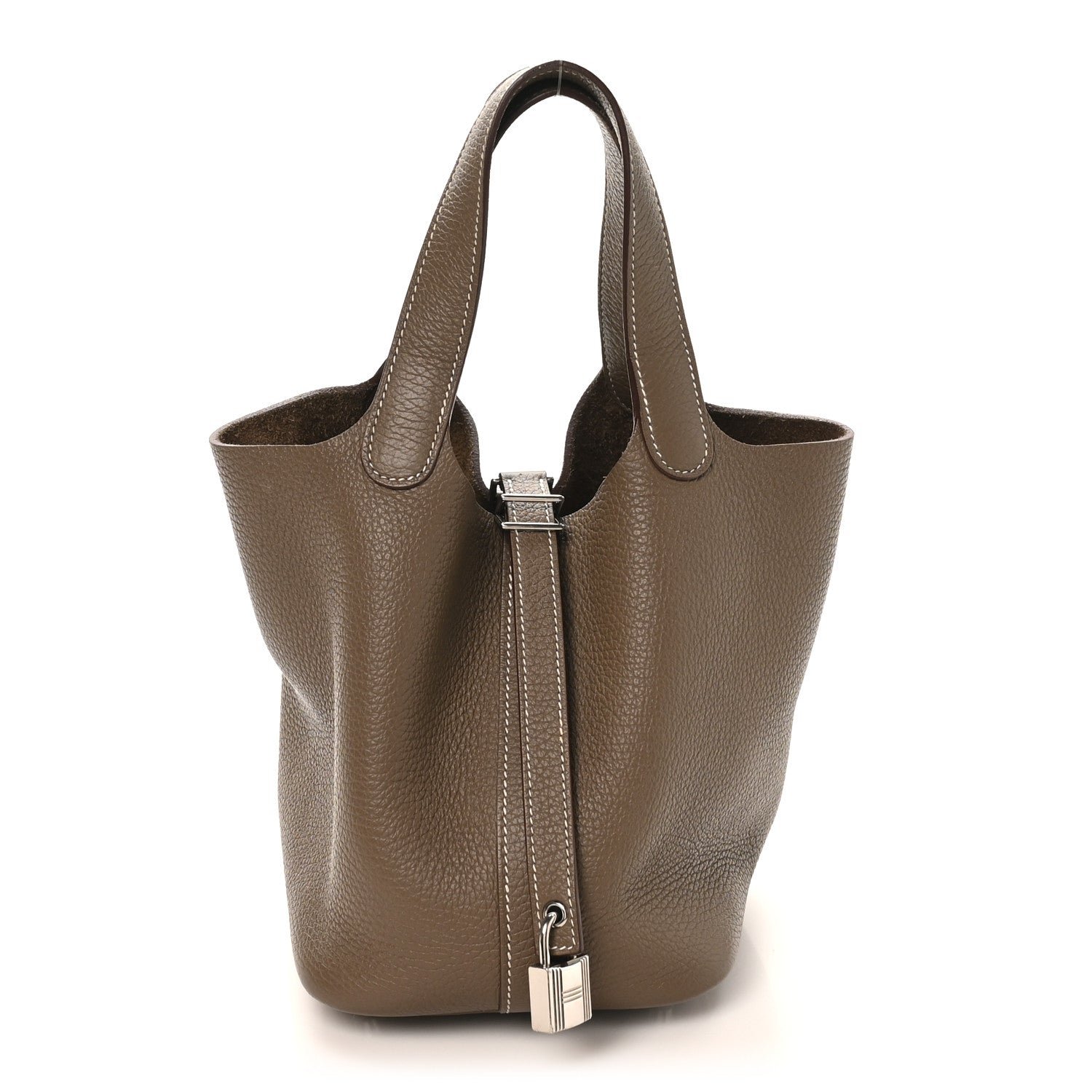 Hermes Taurillon Clemence Picotin Lock 18 PM Etoupe