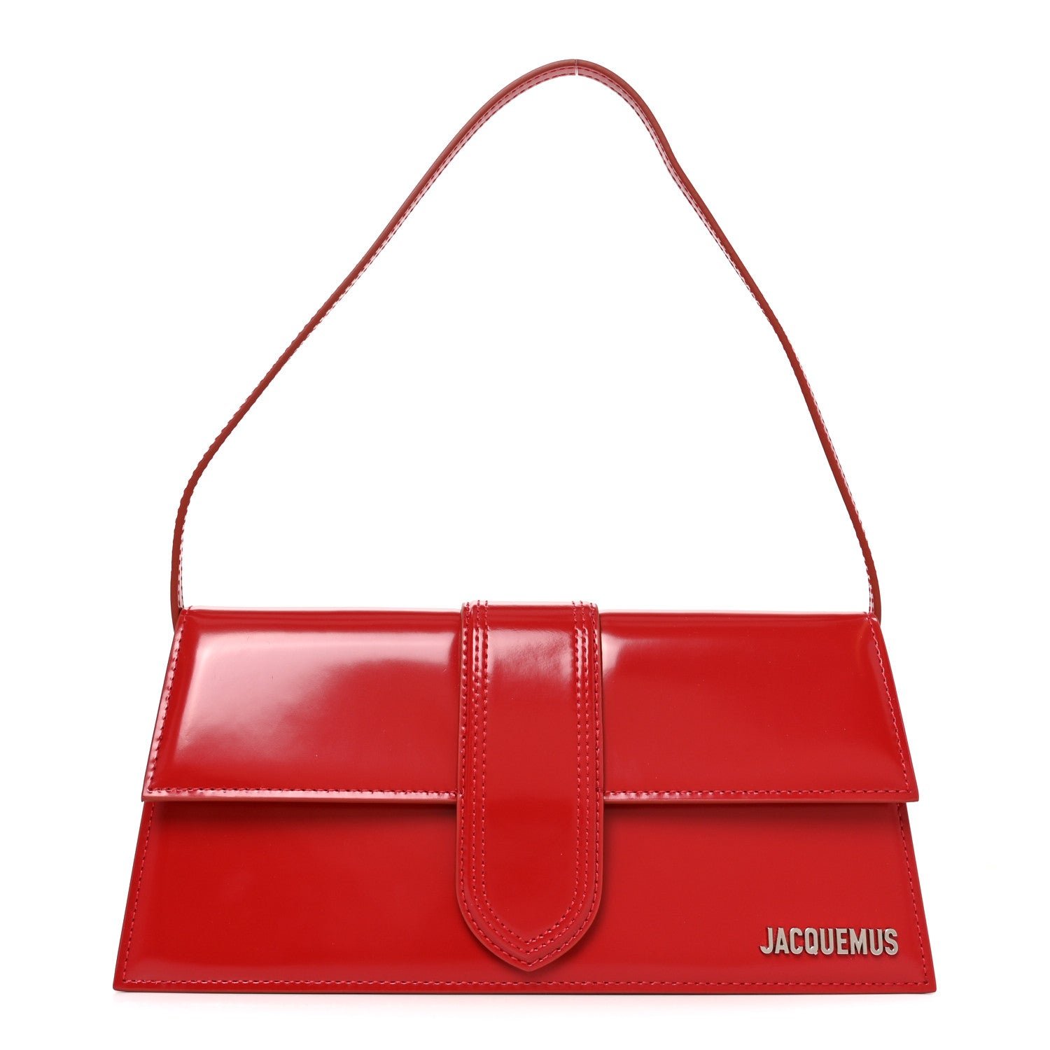 Jacquemus Glazed Calfskin Le Bambino Long Red