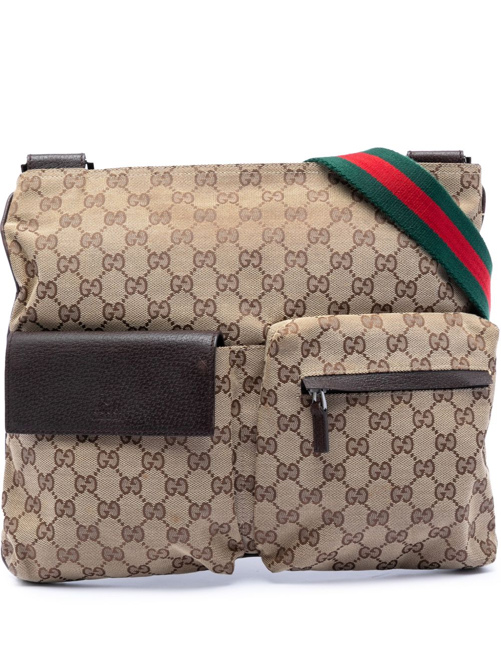 2000-2015 GG Canvas Web Double Pocket crossbody bag