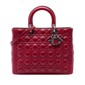 Large Lambskin Cannage Lady Dior