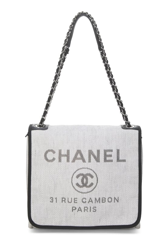 Grey Woven Raffia Deauville Messenger