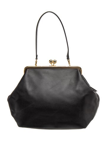 Leather Large Kisslock Frame Bag 27