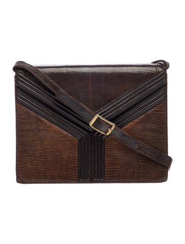 Embossed Leather Shoulder Bag Vintage
