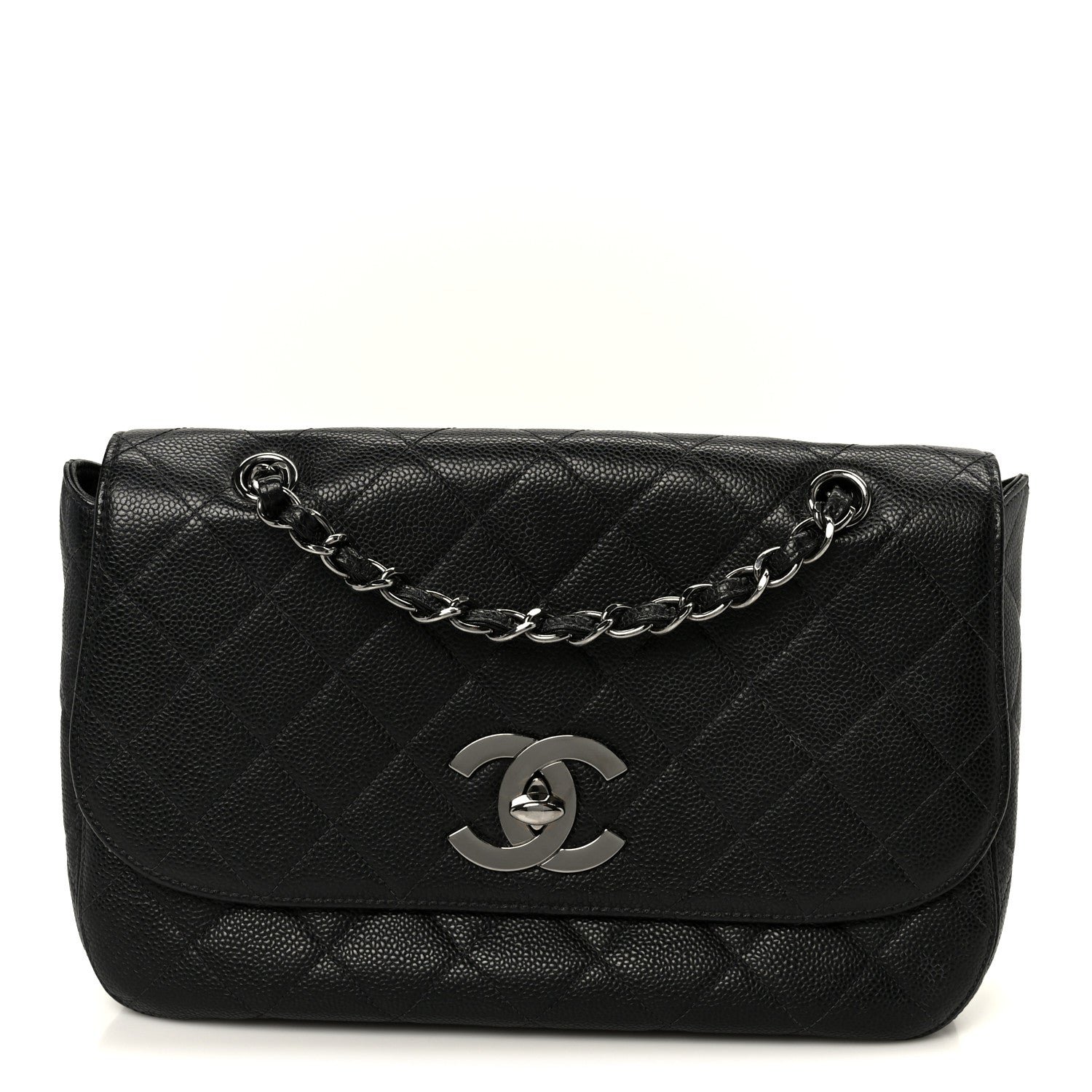 Chanel Caviar Quilted Jumbo Single Flap Black