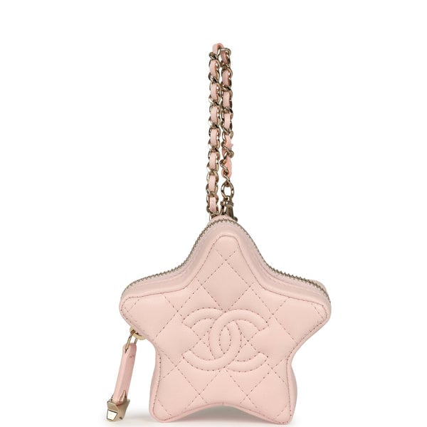 Chanel Chanel Star Charm Light Pink Lambskin Gold Hardware