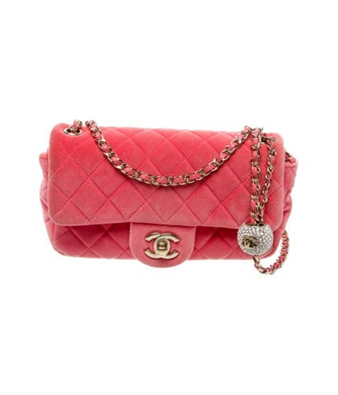 Chanel Rectangular Mini Velvet Pearl Crush Flap Bag