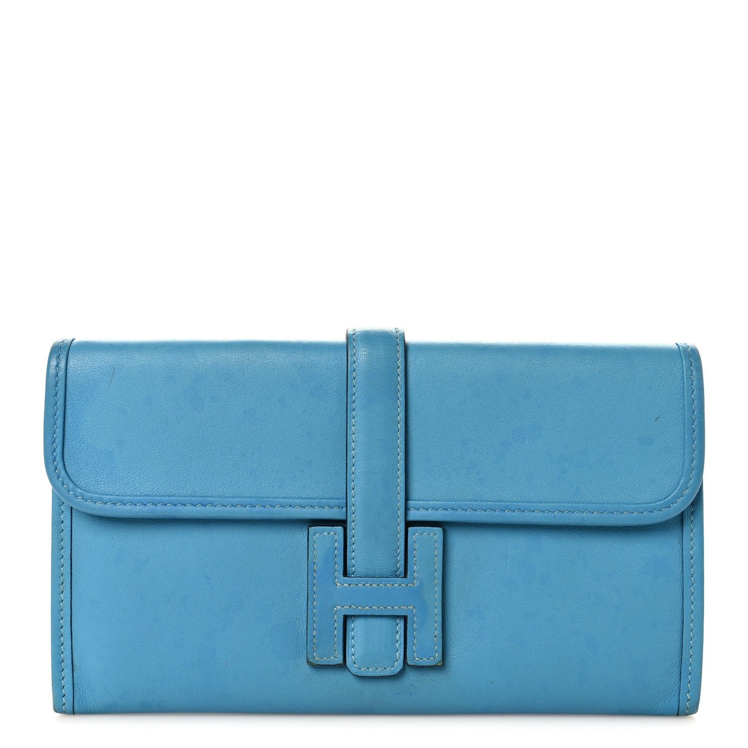 Hermes Hermes Swift Verso Jige Duo Clutch Bleu Du Nord Vert Verone