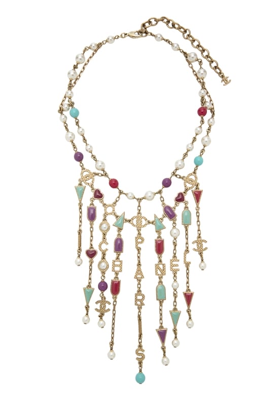 Multicolor Gold Logo Necklace