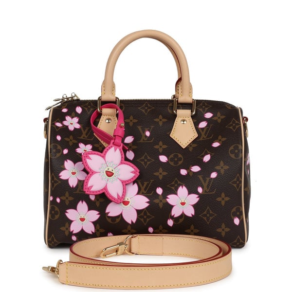 Louis Vuitton Louis Vuitton X Takashi Murakami Cherry Blossom Speedy 25 Bandouliere Brown Monogram Gold Hardware
