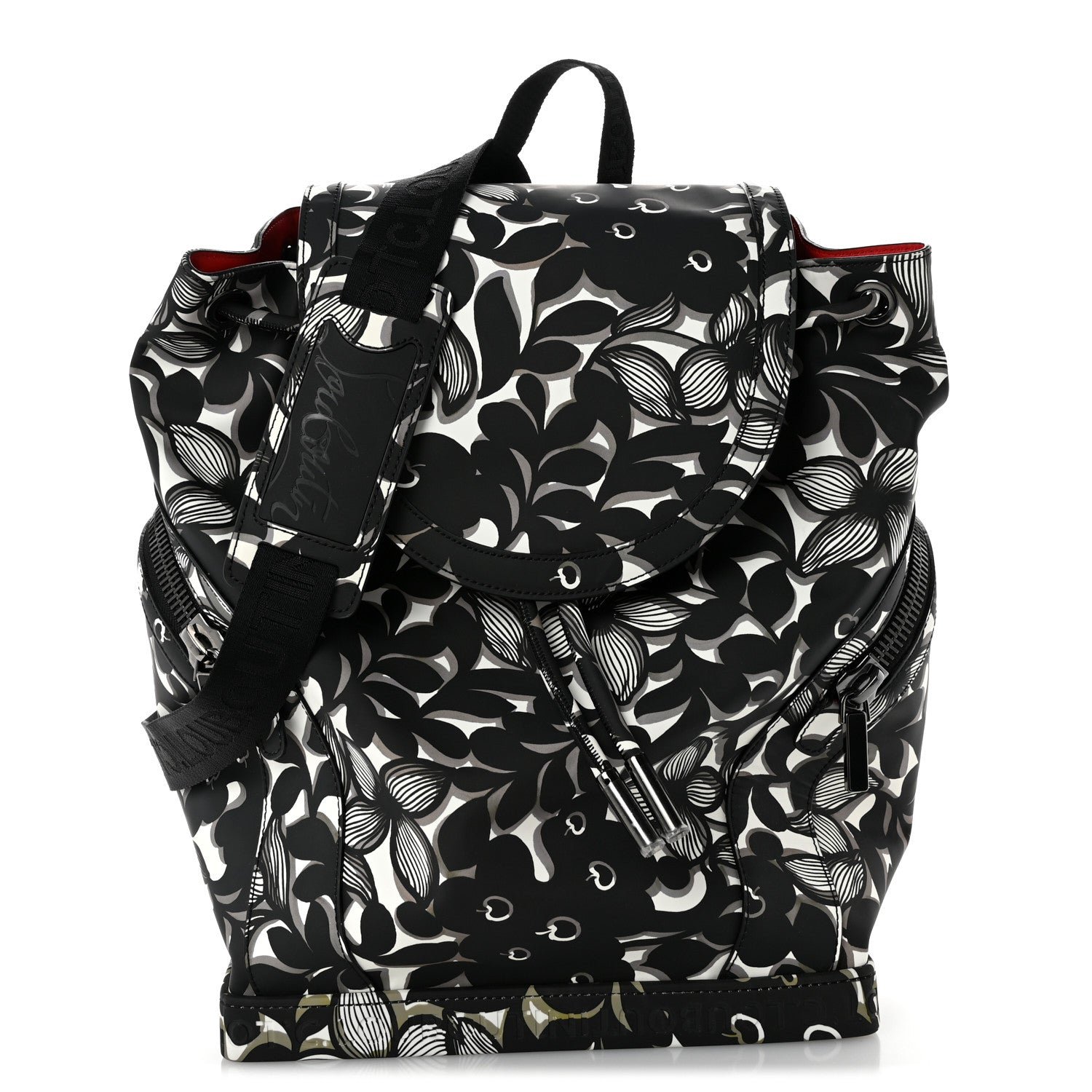 Christian Louboutin Gommato Calfskin Petunia Explorafunk Backpack Black White