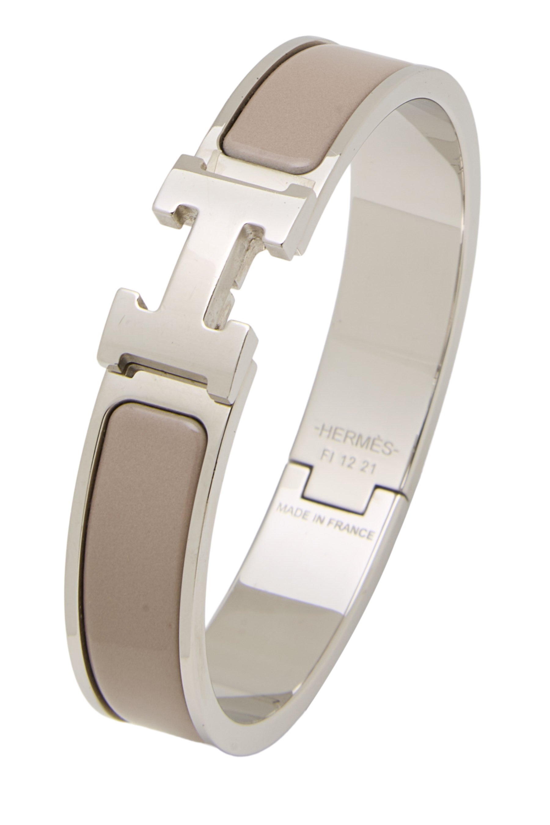 Beige Enamel Clic-Clac 'H' Bracelet Narrow PM