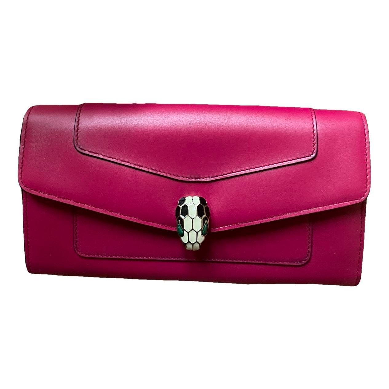 Serpenti leather clutch bag