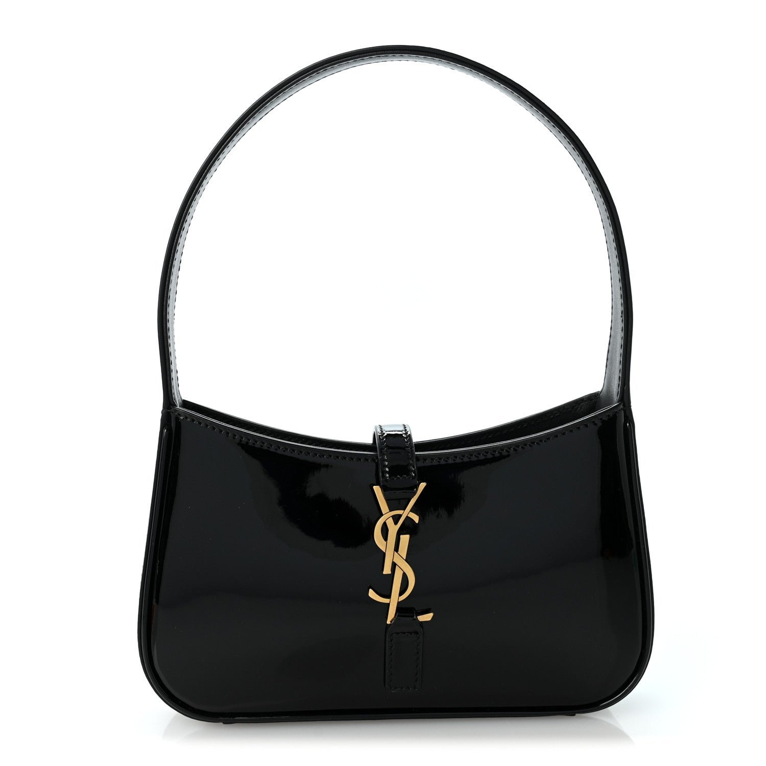 Saint Laurent Patent Le 5 A 7 Mini Hobo Black
