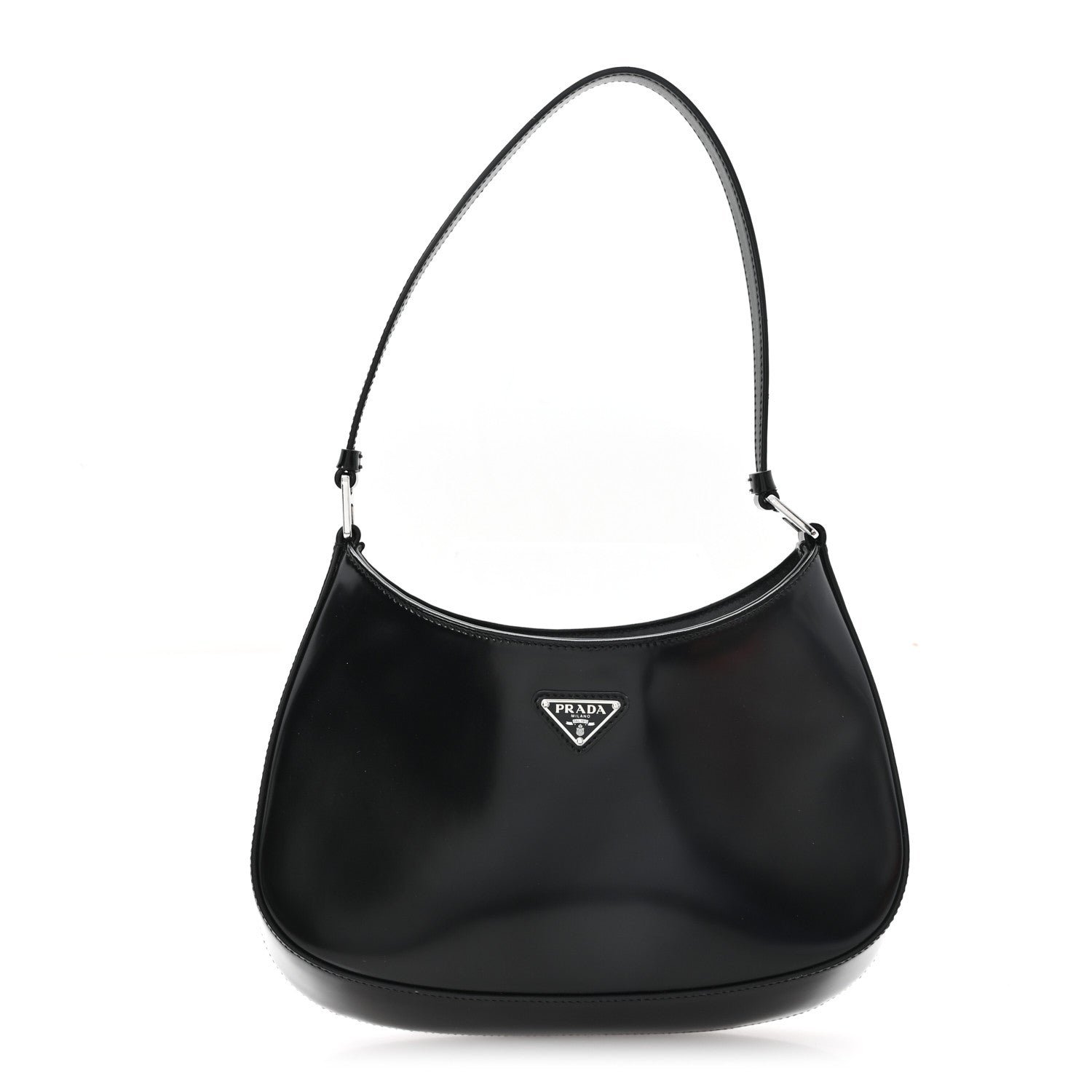 Prada Spazzolato Cleo Shoulder Bag Black