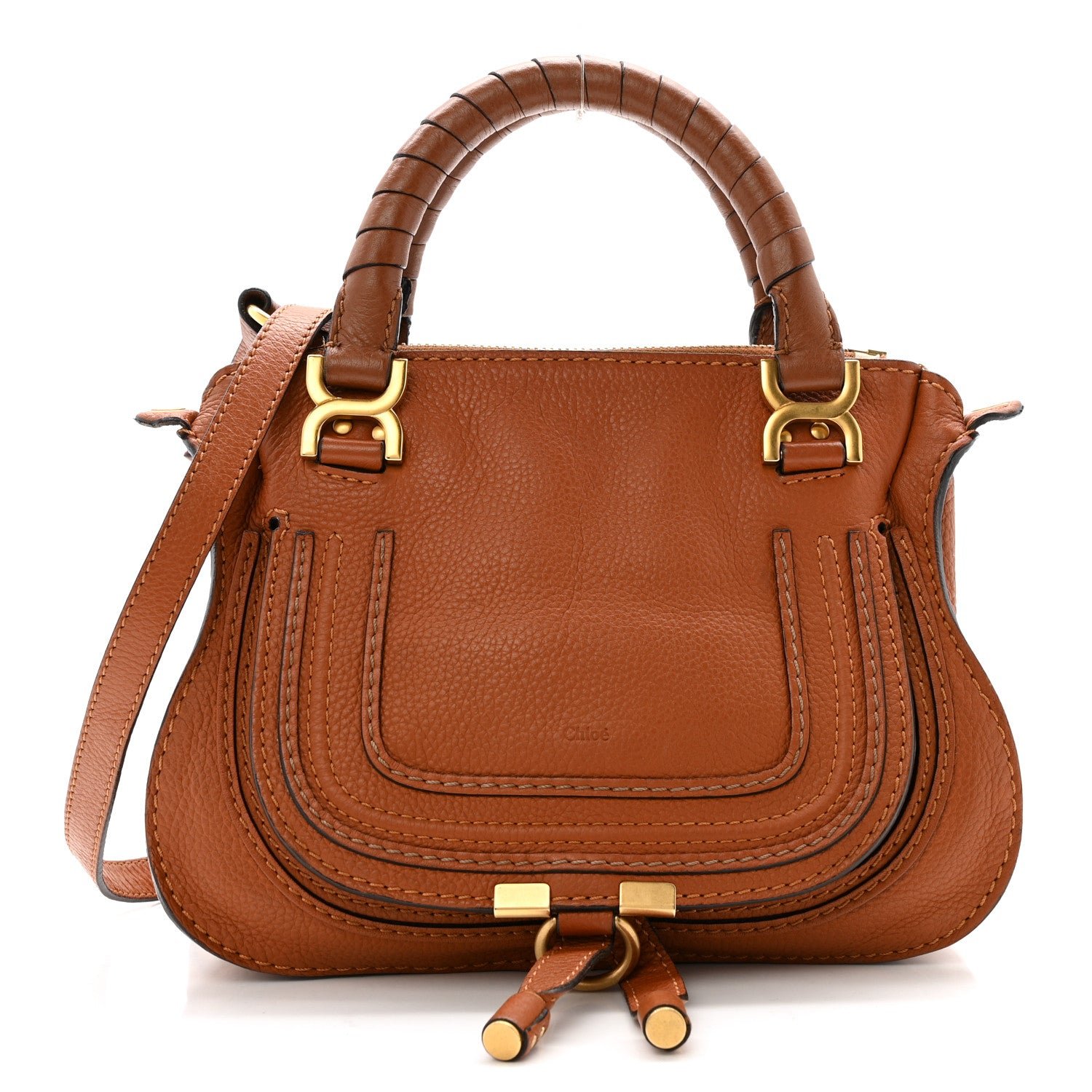 Chloe Chloe Calfskin Mini Marcie Satchel Tan
