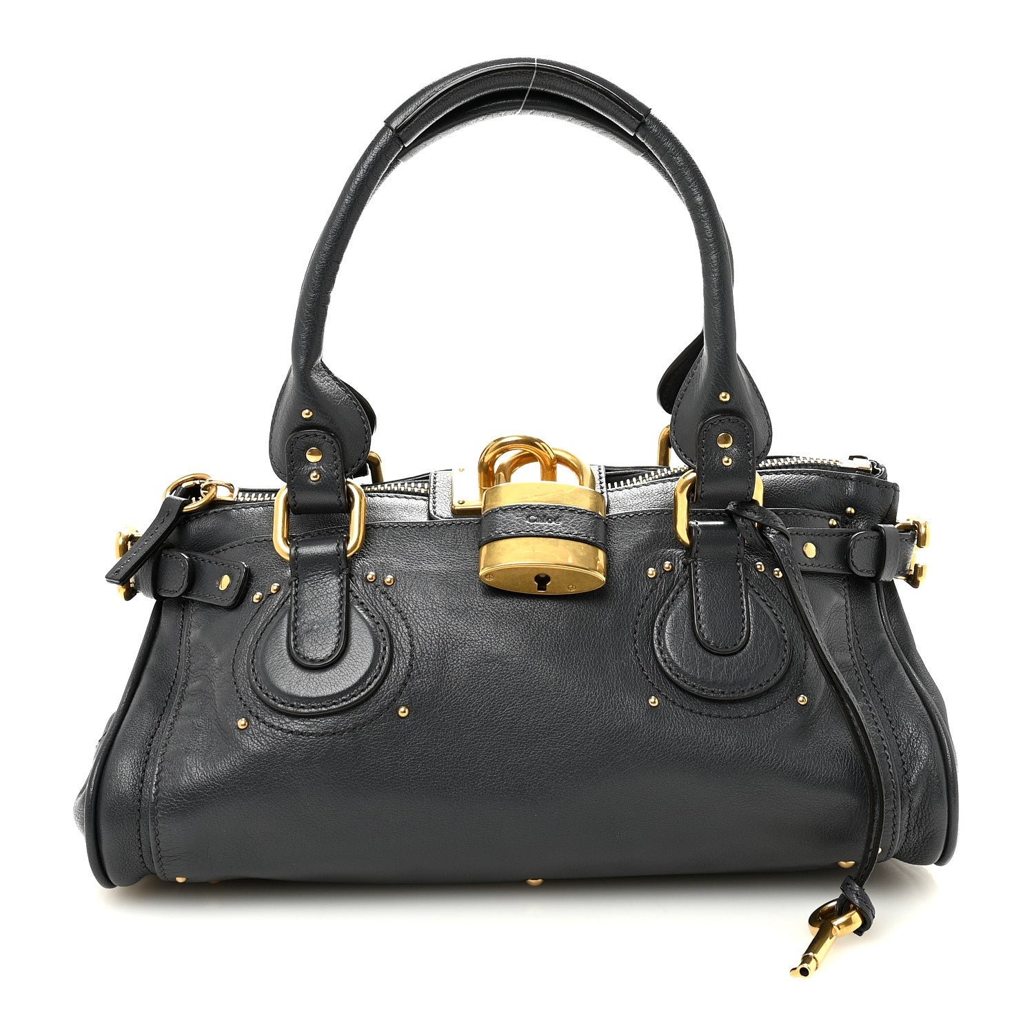 Chloe Grained Buffalo Paddington Black Navy