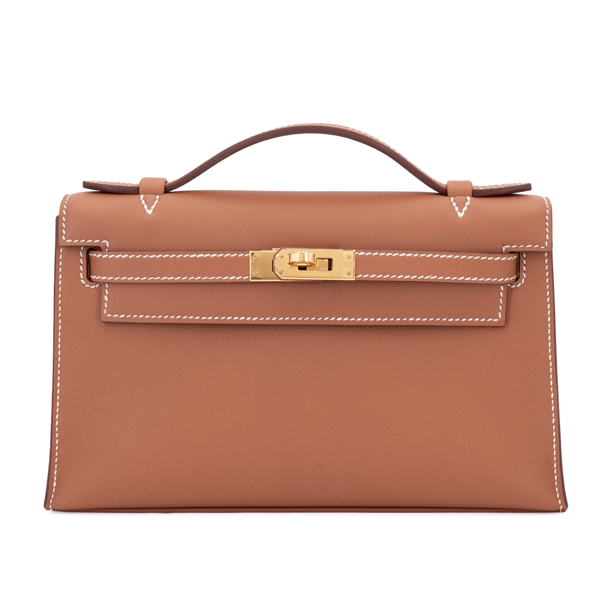 Brand New ( Rank N ) HERMÈS Kelly Pochette Gold (37) Swift Gold hardware K (2025)